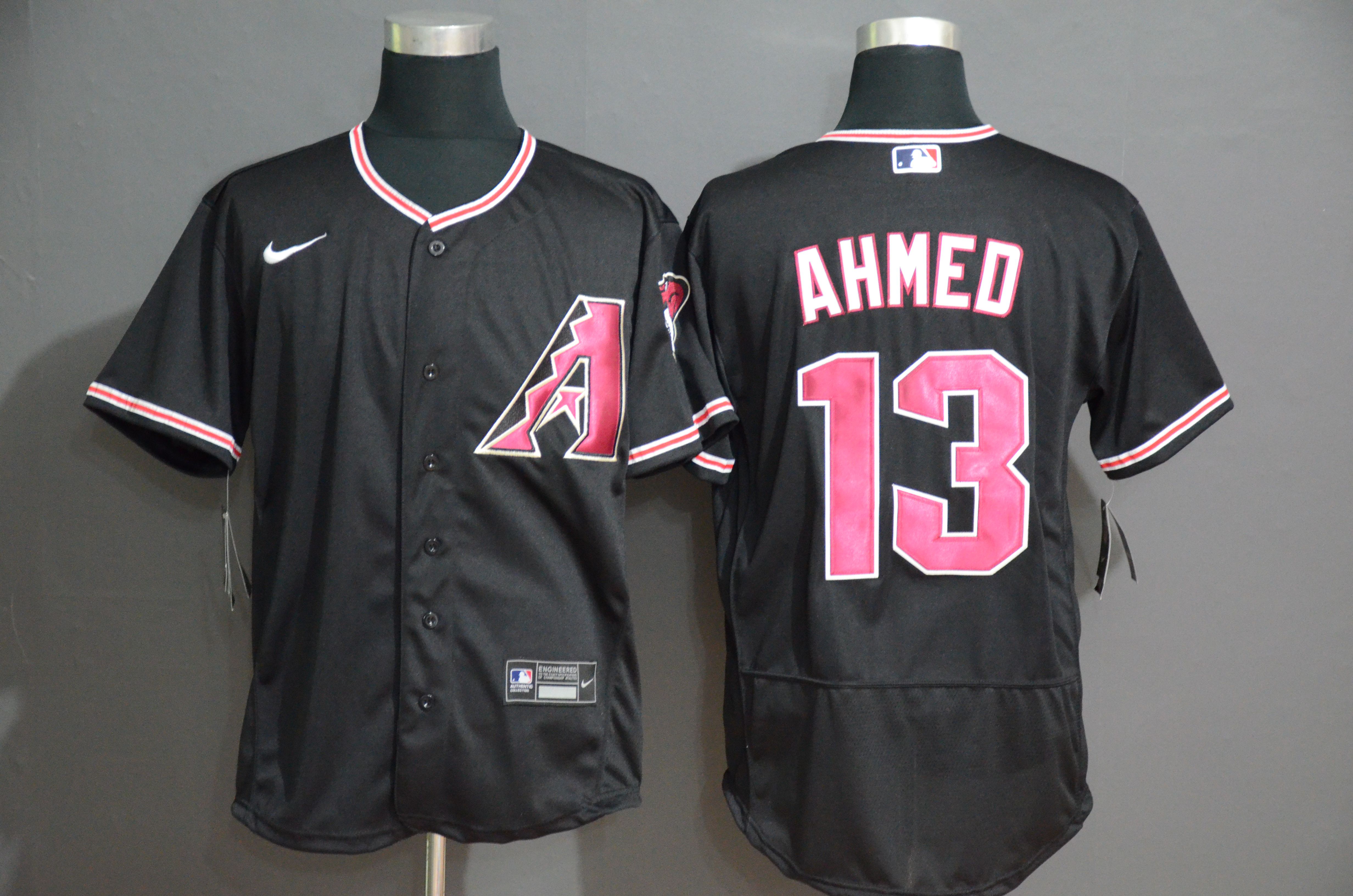 Men Arizona Diamondback #13 Ahmed Black Nike Elite MLB Jerseys